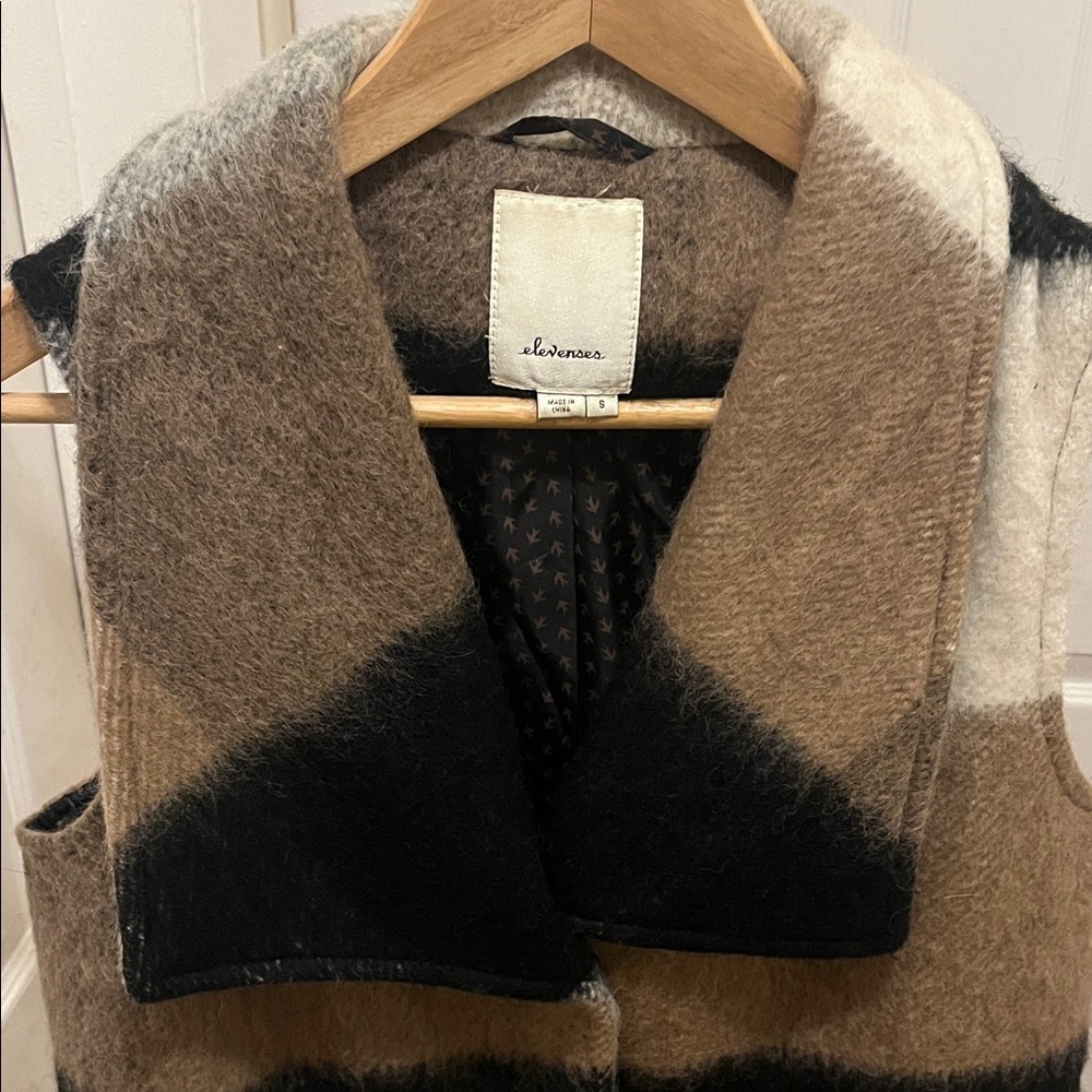 Elevenses Brown and Black Wool Vest